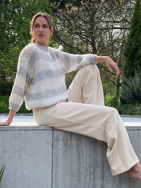 Pull - Gipsy - White/grey - Kleding - Truien en cardigans