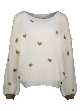 Pull (hartjes) - Detroit B506 (cam) - Offwhite/camel / TU - Kleding - Truien en cardigans