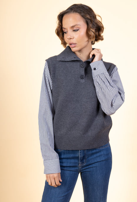 Pull IY25619 (grijs) Kleding Truien en cardigans