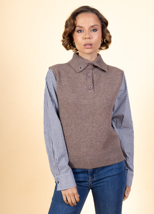Pull IY25619 (taupe) Kleding Truien en cardigans