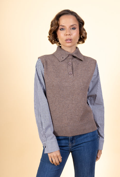 Pull IY25619 (taupe) Kleding Truien en cardigans