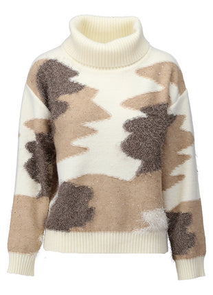 Pull met rolkraag B862 Ecru Kleding Truien en cardigans