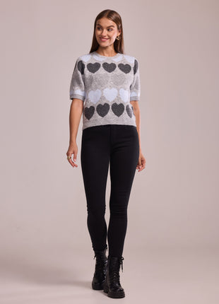 Pull Sigolaine (hartjes) IH25680 (gris) Kleding Truien en cardigans