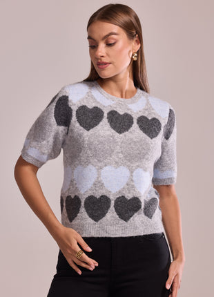 Pull Sigolaine (hartjes) IH25680 (gris) Kleding Truien en cardigans