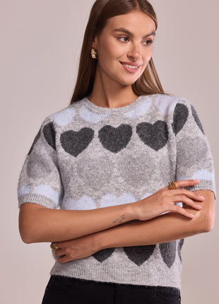 Pull Sigolaine (hartjes) IH25680 (gris) Kleding Truien en cardigans