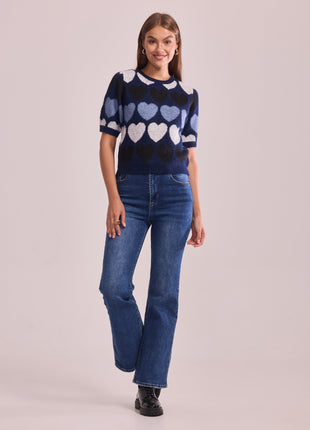 Pull Sigolaine (hartjes) IH25680 (mar) Kleding Truien en cardigans