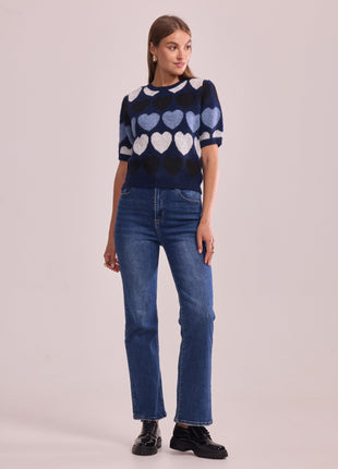 Pull Sigolaine (hartjes) IH25680 (mar) Kleding Truien en cardigans