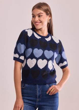 Pull Sigolaine (hartjes) IH25680 (mar) Kleding Truien en cardigans