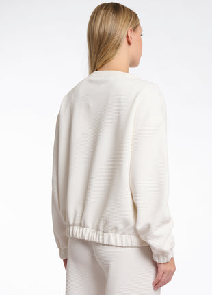 Pullover with elastic in back waist Femke.7002512 Snow white Kleding Truien en cardigans
