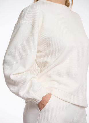 Pullover with elastic in back waist Femke.7002512 Snow white Kleding Truien en cardigans