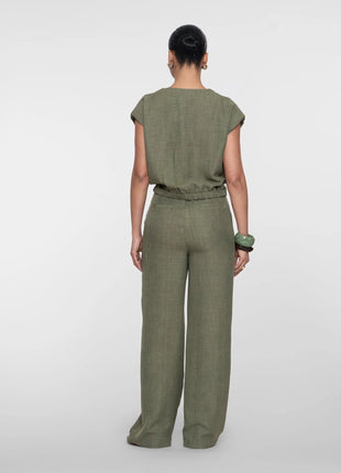 Broek met koord - 61100-60 - dark green by Geisha