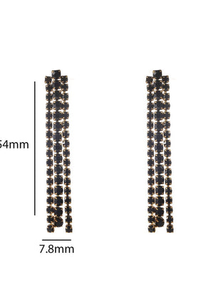 Oorbellen - Sparkle Lines Dangle - 14K + champagne