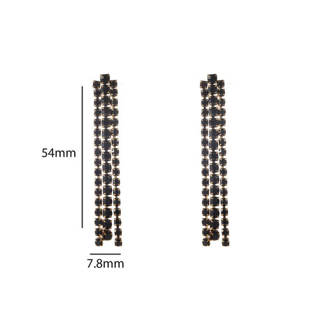 Oorbellen - Sparkle Lines Dangle - 14K + champagne