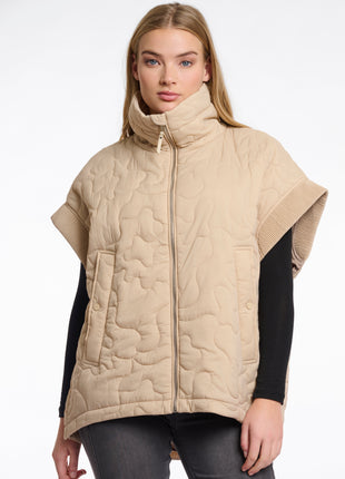 Quilted cape with zipper closure Caitlyn.7002511 Light oat Kleding Jassen