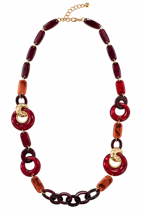Ketting - Statement - Bordeaux & Goud