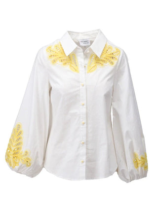 Blouse met borduursel - Lemon zest - C731L by K.Design