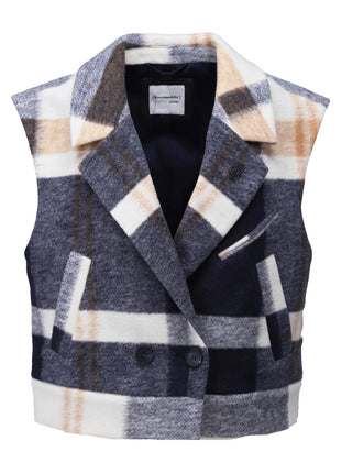 Gilet - Geruit - D908L - Dark Blue