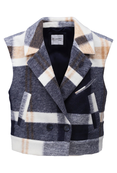 Gilet - Geruit - D908L - Dark Blue
