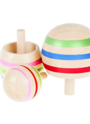 Retro - houten tollen (set van 3) - Lifestyle - Spelletjes & Plezier - Vintage