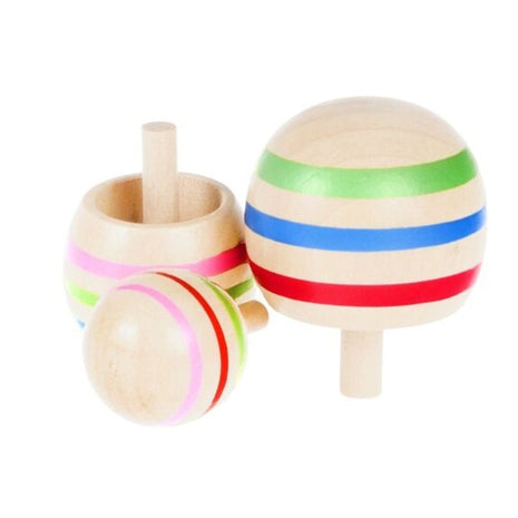Retro - houten tollen (set van 3) - Lifestyle - Spelletjes & Plezier - Vintage