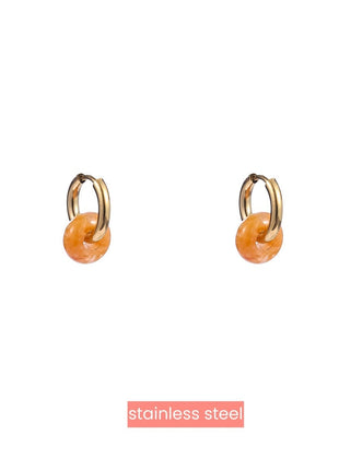 Oorbellen - Donut Stone - Yellow Stone