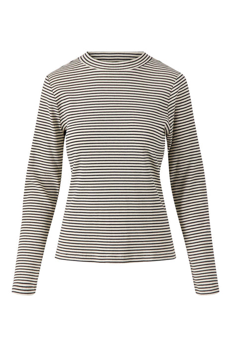 Rib top met streep – zwart / wit - zwart / wit / 34/XS - Kleding - Tops en t-shirts