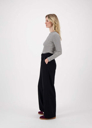 Rib top met streep – zwart / wit - Kleding - Tops en t-shirts