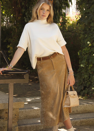 Rok - Isaure B504 - Camel - Kleding - Rokken