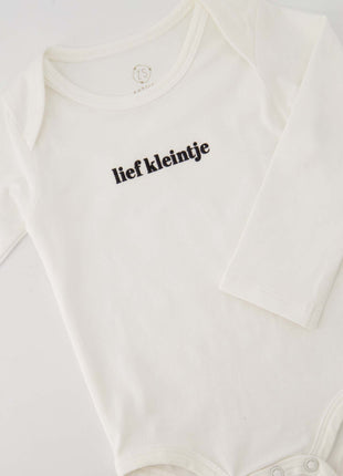 Rompertje ’lief kleintje’ in doosje maat 62/68 wit/zwart Cadeau’s & Lifestyle Baby