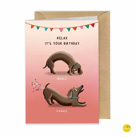 Wenskaart - Relax out it’s your birthday by Illustralies