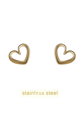 Open Heart Stud - 14K
