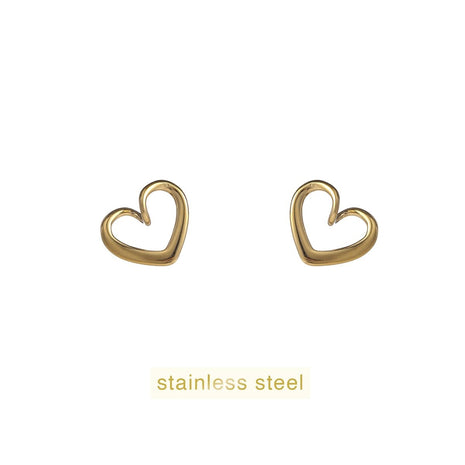 Open Heart Stud - 14K