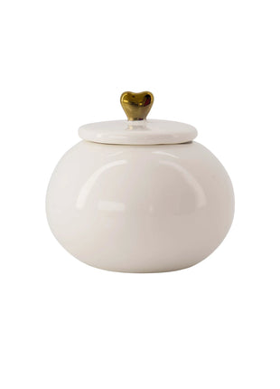 Bewaarpot keramiek voor altijd in mijn hart - wit/goud by Zusss