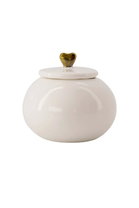 Bewaarpot keramiek voor altijd in mijn hart - wit/goud by Zusss