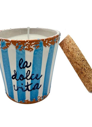 Kaars Keramiek Dolce Vita Azul 10Cm-Mar Adriático by Wax Design
