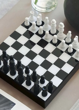 Schaak set - Modern Design Black and White - Lifestyle - Spelletjes & Plezier