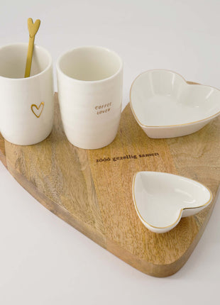 Serveerplank hout - hartje - naturel - Cadeau’s & Lifestyle - Keuken & eetkamer - Planken & dienbladen