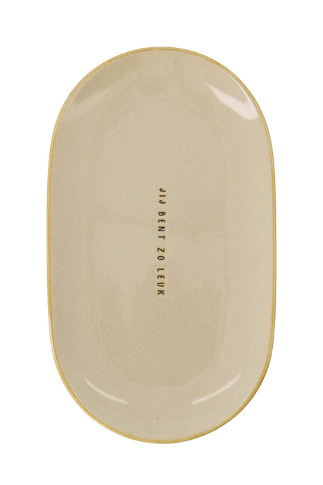 Serveerschaal ’jij bent zo leuk’ zand Cadeau’s & Lifestyle Woonkamer Schalen & Stylingborden