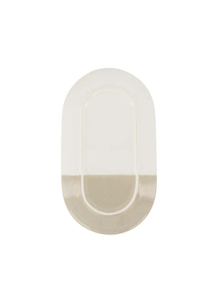 Serveerschaal - ’leukerd’ - 20x11.5cm - wit/zand - Lifestyle - Koken & Tafelen - Servies