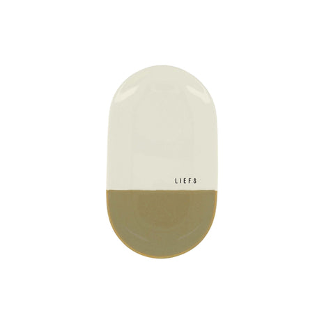 Serveerschaal - liefs - 20x11,5cm - wit/oker (0702-070) - Lifestyle - Koken & Tafelen - Servies