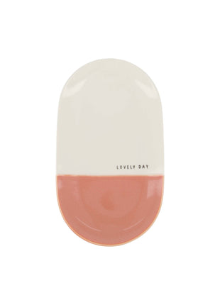 Serveerschaal - lovely day - 20x11,5cm - wit/roze (0702-062) - Lifestyle - Koken & Tafelen - Servies