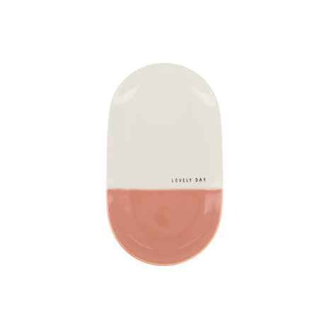 Serveerschaal - lovely day - 20x11,5cm - wit/roze (0702-062) - Lifestyle - Koken & Tafelen - Servies