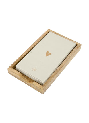Servethouder - Hout hartje - 11x20cm - naturel - Lifestyle - Koken & Tafelen - Tafeltextiel & Servetten