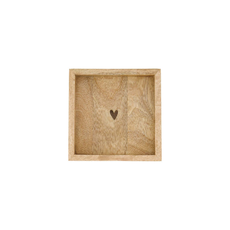 Servethouder - Hout hartje - 12.5x12.5cm - naturel - Lifestyle - Koken & Tafelen - Tafeltextiel & Servetten