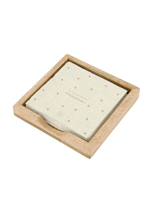 Servethouder - Hout hartje - 12.5x12.5cm - naturel - Lifestyle - Koken & Tafelen - Tafeltextiel & Servetten