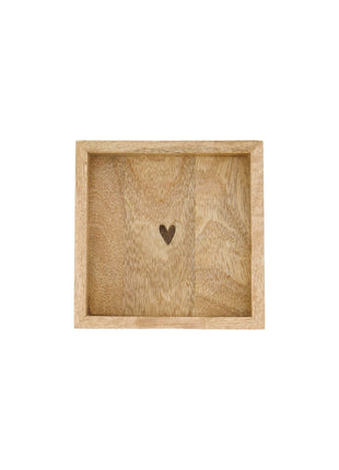 Servethouder - Hout hartje - 12.5x12.5cm - naturel - Lifestyle - Koken & Tafelen - Tafeltextiel & Servetten