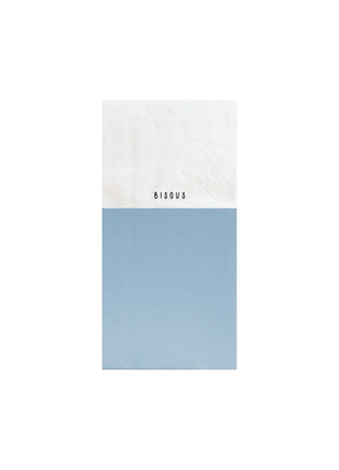 Servetten - ’bisous’ - 11x20cm - wit/lichtblauw - Lifestyle - Koken & Tafelen - Tafeltextiel & Servetten