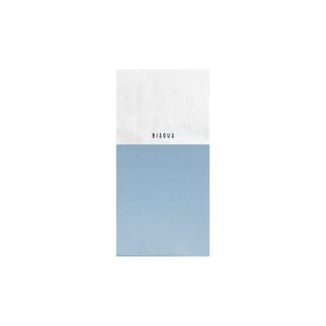 Servetten - ’bisous’ - 11x20cm - wit/lichtblauw - Lifestyle - Koken & Tafelen - Tafeltextiel & Servetten