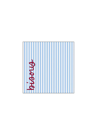 Servetten - ’bisous kusss’ - streep - 12.5x12.5cm - wit/blauw - Lifestyle - Koken & Tafelen - Tafeltextiel & Servetten