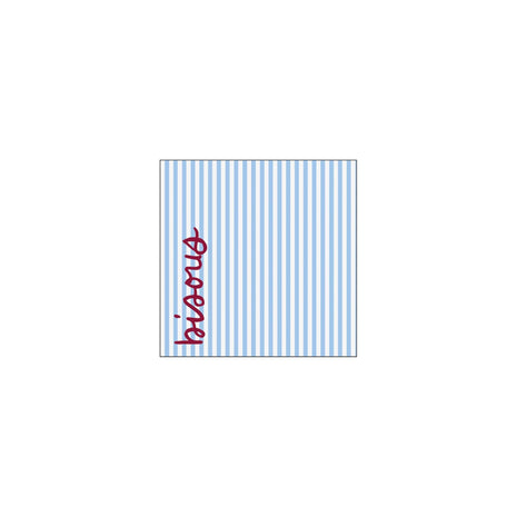Servetten - ’bisous kusss’ - streep - 12.5x12.5cm - wit/blauw - Lifestyle - Koken & Tafelen - Tafeltextiel & Servetten